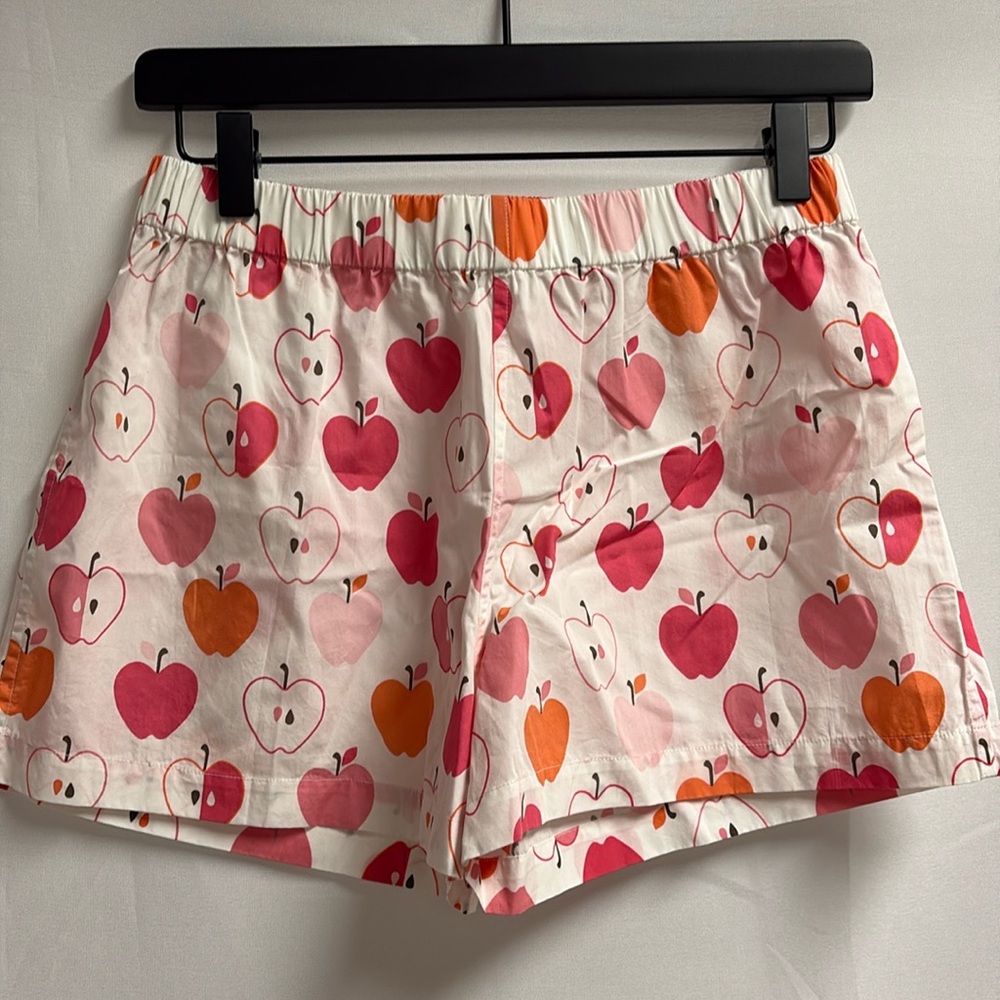 Three J NYC Cotton Sleep Shorts Apple Print Pink Size XS New